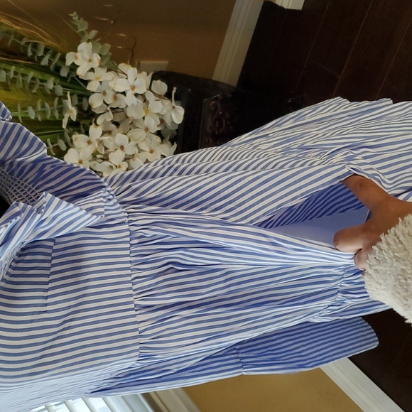 🆕️ English Factory Blue & White Striped Mini Dress SIZE: XS - Picture 7 of 16